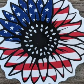 American Sunflower Waterproof Vinyl Sticker