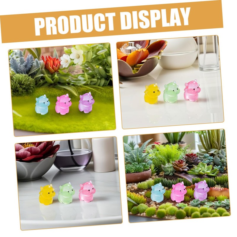 Abaodam 18pcs Glow Dark Mini Resin Figurines Cute Luminous Animal