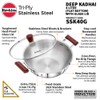Hawkins 4 Litre Deep Kadhai, Triply Stainless Steel Kadai with