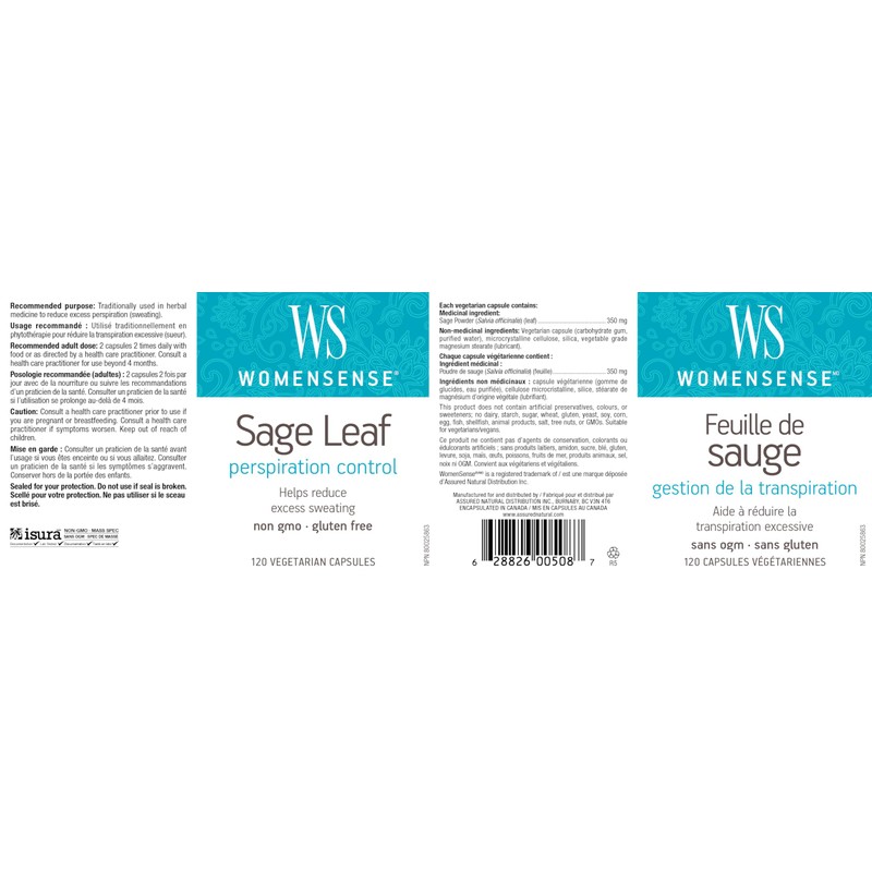 Preferred Nutrition WomenSense Sage Leaf, 120 vegetarian capsules, 350 mg