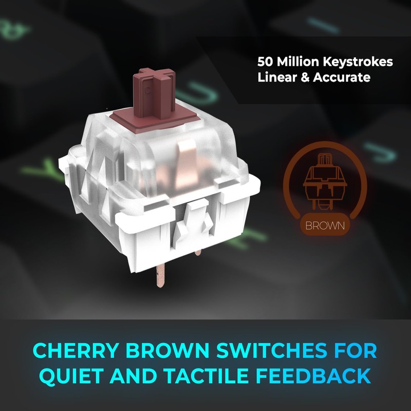 ADESSO EasyTouch 150 Ergonomic Wired Mechanical Keyboard with Cherry MX