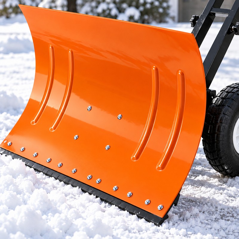 74cm Wheeled Snow Shovel for Driveways – 5-Position Adjustable Handle