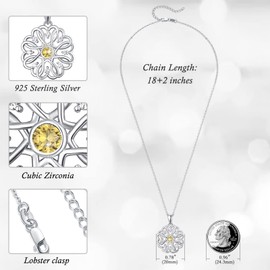 November Birthstone Necklace Sterling Silver Heart Pendant Necklace Infinity Heart Jewellery Birthday Gifts for Women Mom Wife Sister