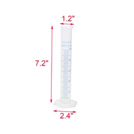 Geesatis 10 Pcs Plastic Measuring Cylinders 50 ml Lab Test Graduated Measuring Cylinder