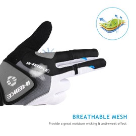 INBIKE Cycling Gloves Bike Gloves Men Mountain Bike Full Finger Gel Padded Grey Medium