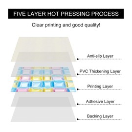 HOMETITUTE 10PCS 12x12 Inch Macaron Pastel Yellow Pink Blue Glass Look Floor Tiles Peel and Stick Removable Self Adhesive DIY Vinyl Flooring Stickers for Kitchen Bathroom Living Room Home Decor