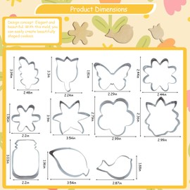 Flower Cookie Plants Cutter Animal Cookie Cutters Stainless Steel Various Shapes 11pcs