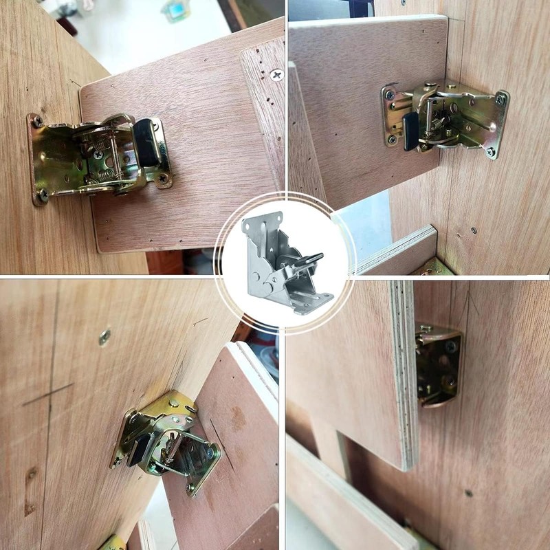 Folding Leg Brackets 4PCS 90° Self-Locking Hinges Lock Extension Support