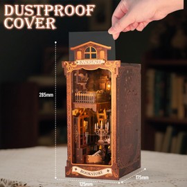 Book Nook Kits for Adults, Miniature House Dollhouse Kit for Teens, DIY Crafts for Adults, Bookshelf Decor Bookstore with LED Light, Gifts for Family and Friends