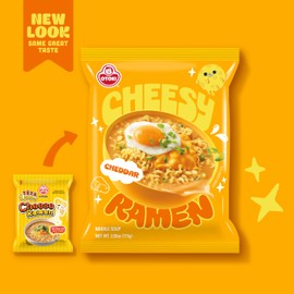 OTOKI Cheesy Ramen – Cheddar Flavor | Non-Spicy, Creamy & Savory Korean Instant Noodles (4 Pack, 15.66oz)