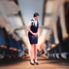 SOUFORCE 1/18 Scale Scene Props Figure Stewardess with Blue Suit