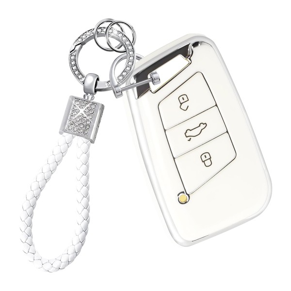 Teenpull Key Case with Key Fob Suitable for VW Passat