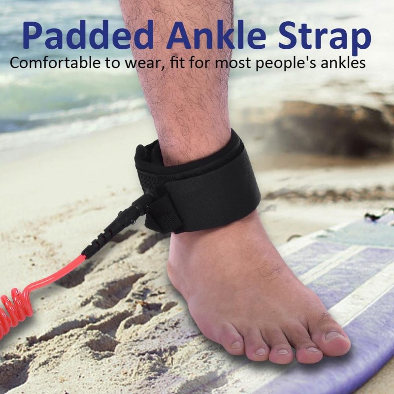 Surf Leash, Lightweight Comfortable Surfboard Leash High-Strength Coiled Foot Surfing