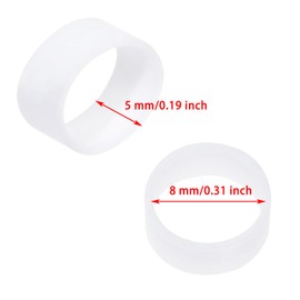 ONLYKXY 200 Pieces White Mini Silicone Cable Ties 0.3 inch Diameter Flat Rubber Bands Elastic Bands Supplies Reusable Rubber Rings Thick Rubber Bands for School Home or Office Elasticity Coil Ring