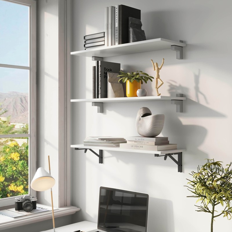 Emuca - 303mm Folding Shelf Brackets Set of 2 Shelf