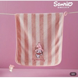 Sanrio My Melody Hand Towel Pink Soft Face Towel Sanrio Kawaii Striped