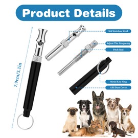 LIQWEI Pack of 2 Dog Whistles Rütter Recall Dog Whistle High Frequency Silent Metal Dog Whistles Dog Training Dog Whistle with Lanyard Adjustable Quiet Dog Whistle Device for Dog Training