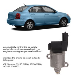Idle Air Control Valve AC587 1263403 Fuel Injection Speed Control Valve for Hyundai Accent for Kia Rio for Kia Rio5 1.6L 2006‑2011 IAC Valve Replacement