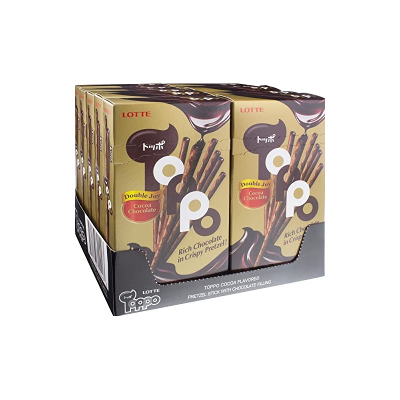 Lotte Toppo Cocoa Chocolate Pretzel, 1.41oz (Pack of 10)