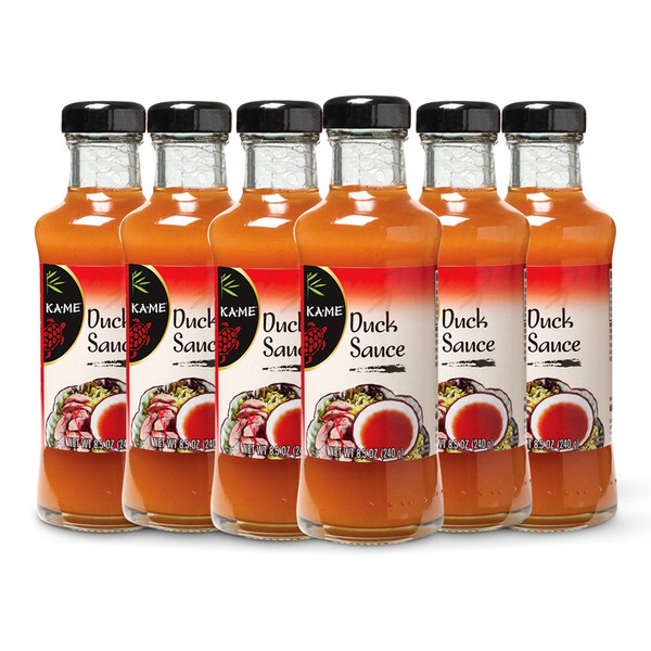 KA-ME Duck Sauce 8.5 oz (Pack of 6), Asian Ingredients and Flavors, No Preservatives/MSG, For Marinade, Dipping & Cooking BBQ, Spring/Egg Rolls, Wonton, Salmon, Meats, Vegetables and Many More