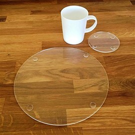 Round Placemat and Coaster Set - Clear - Set of 4