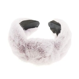 Glamour Girlz Ladies Wide Soft Faux Fur Knot Headband Hair Band Headband Light Yellow