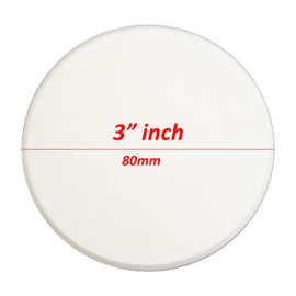 Wideskall® White Round Door Knob Wall Shield Self Adhesive Protector (3" inch Standard Size, 4.0, Count)