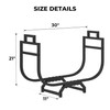 30 Inch Firewood Rack with Log Carrier Bag, Outdoor Indoor