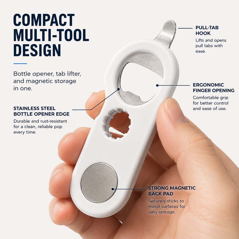 Multi-Purpose Bottle Opener for Kitchen Use – Stainless Steel Beer