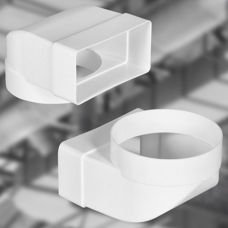 KOTARBAU® Flat Duct Deflection Piece 90° for Ventilation Duct Round-Square