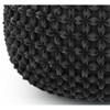 Pemberly Row Contemporary Boho Round Pouf in Slate Gray Velvet