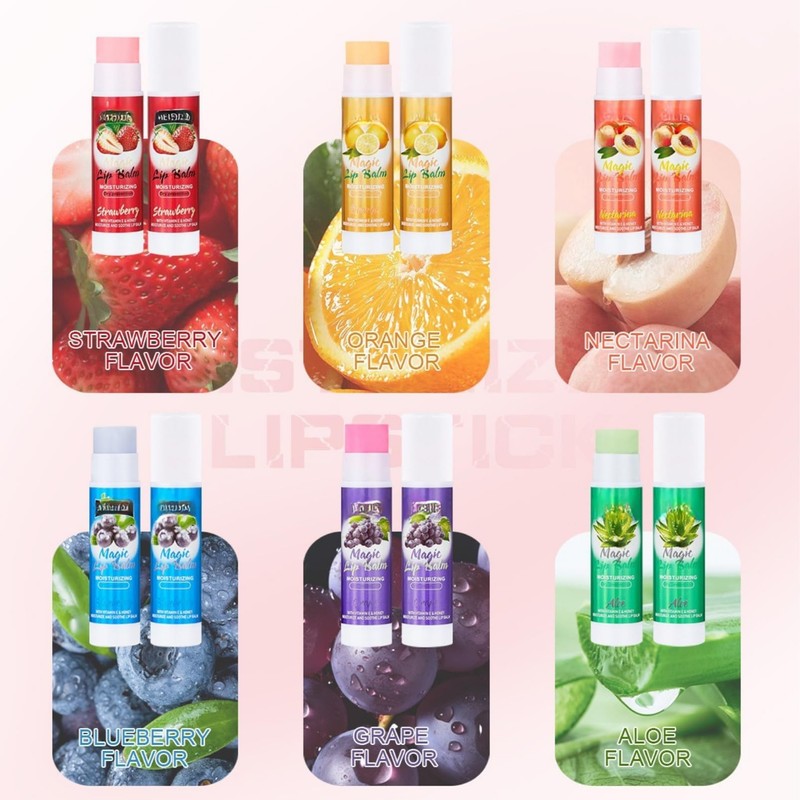 12Pack Tinted Lip Balm Set,Fruit Flavor Natural Lip Balm,Chapstick Sticks