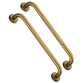 2 Pack 20 Inch Bronze Shower Grab Bar Gold, Munzong Antique Brass Bathroom Grab Bar w/Anti-Slip Knurled Grip, Safety Balance Bar Bath Hand Rail Support Handicap Injury Elderly Senior Assist Handle
