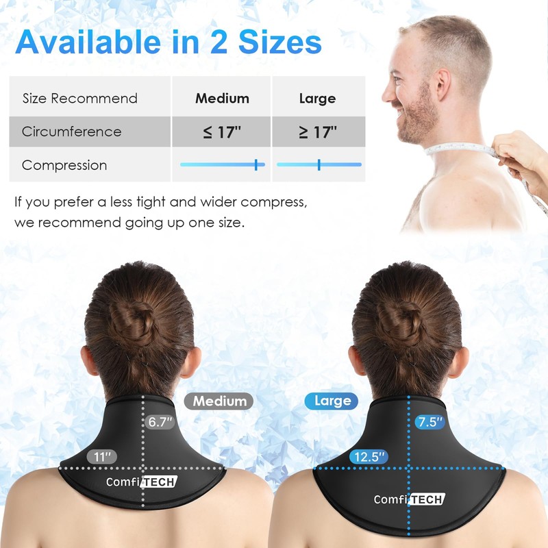 ComfiTECH Neck Ice Pack Wrap Gel, Cooling Pad for Cervical