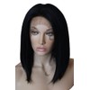 CiCiCa - “FELICITY”, Lace Front Wigs, Soft Lace Wig, Medium Length Wig, Straight Wig, Bob Wig, Natural Black Wig, Premium Synthetic Heat Resistant Hair Replacement Wigs for Women.