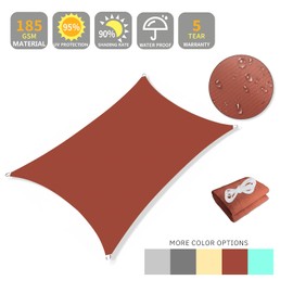 Amagenix Waterproof Sun Shade Sail 10'X13' Rust Red Shade Canopy Curved Edge 95% UV Blocking Awning Shelter for Outdoor Patio Backyard Garden Activities,Customized
