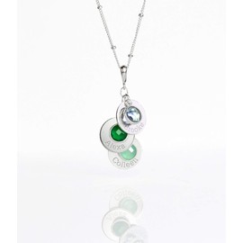Mother's Necklace with Kids Names and Birthstone Charms, Grandma Necklace, Custom Jewelry for Mom to Represent Family [CS/13mm/6mm]