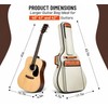 Padded Acoustic Guitar Gig Bag, Water-Resistant Oxford Carry Case with