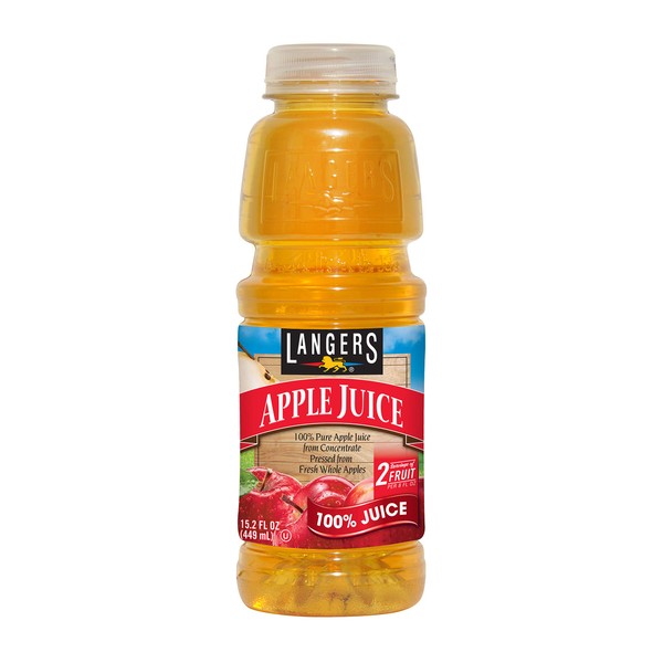 Langers 100% Apple Juice, 15.2 oz (Pack of 12)