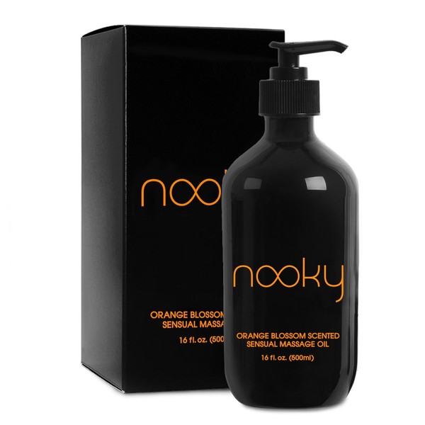 Nooky Orange Blossom Massage Oil. With Jojoba and Essential Oils. For Massaging 16 ounce.