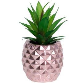 BLASCOOL Artificial Succulent Potted Pineapple Decor - Fake Pineapple Home Office Kitchen Table Decor (05 Rose Gold)
