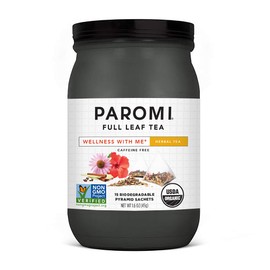 Paromi Tea Organic Wellness With Me Caffeine-Free Herbal Tea, 15 Pyramid Tea Bags - Non-GMO