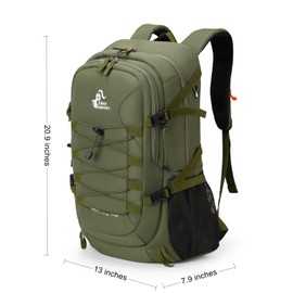 Bseash 40L Waterproof Hiking Camping Backpack with Rain Cover, Outdoor Sport Travel Bag Daypack for Climbing Skiing Cycling (Army Green)