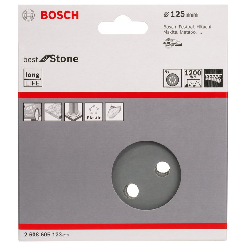 BOSCH (Bosch) sanding paper 125mmƒÓ # 1200 (5 pieces) [2,608,605,123]