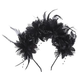 Black Rose Flower Headband Mexican Flower Headband Hair Wreath Floral Crown Floral Head Piece Hair Crown
