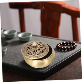 Zerodeko Brass Incense Burner with Lid Chinoiserie Decor Antique Decor Household Decor Tablescape Decor Home Accents Decor Retro Home Decor Tabletop Decor Home Ornament with Cover