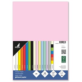Kangaro - Coloured Paper Pastel Pink DIN A4 120 g/m² FSC Mix - Pack of 100 - Letter Paper Craft Paper DIY