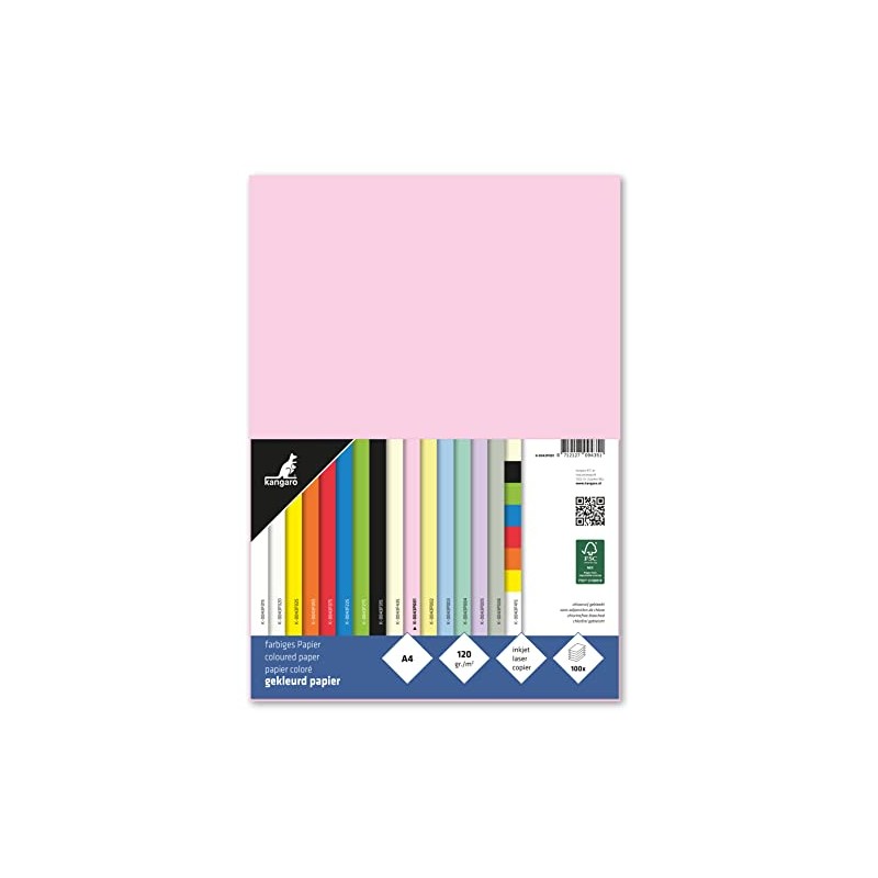 Kangaro - Coloured Paper Pastel Pink DIN A4 120 g/m²