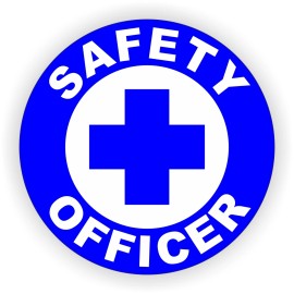 Unbranded/Generic 20 pcs Blue Safety Officer Hard Hat Stickers Construction Helmet Decals