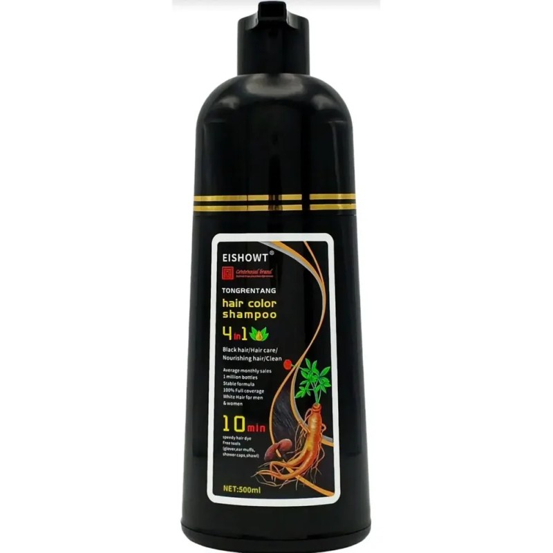 Shampoo Negro Para Teñir Canas Eishowt 500 Ml